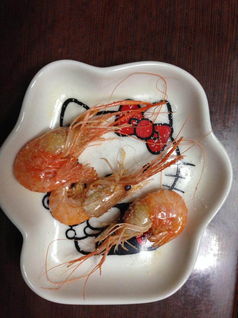 素揚げにした手長エビ